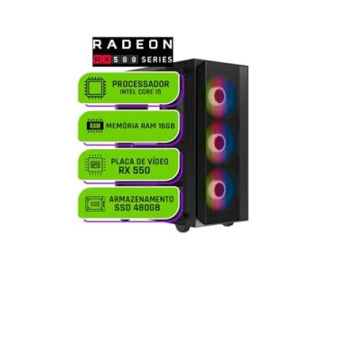 Imagem de PC Gamer Alligator Shop Intel Core i5 3470, Radeon RX 550 4GB, Memoria 16GB DDR3, SSD 480GB