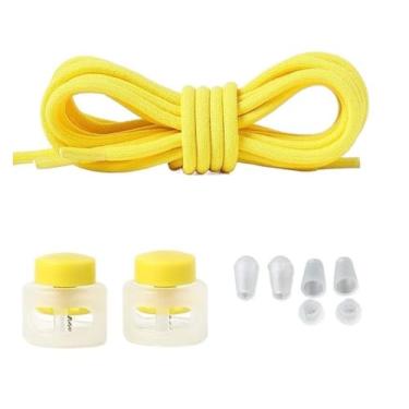 Imagem de Elastic Laces Sneakers Round Rubber Bands No Tie Shoelaces Unisex Basketball Shoe Laces Children Free Tie Shoestrings(Yellow)