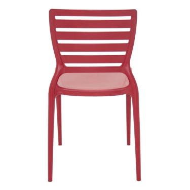 Imagem de Cadeira Tramontina Sofia Encosto Horizontal Em Polipropileno E Fibra De Vidro Vermelho