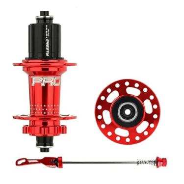 Imagem de HASSNS Pro 7 36h Rolamento de cubo traseiro 36 furos Freehub MTB Bike Four Palin 32H Cubo traseiro para 7-12 velocidades Noisy Cube Bicicleta 6 cubos de catraca (vermelho)