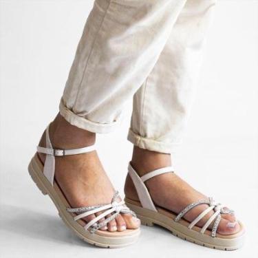 Imagem de Papete Nó Strass Ananda Off White Branco 39-Feminino