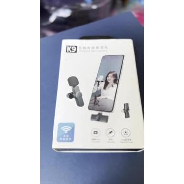 Imagem de microfone Sem Fio Lapela P/iPhone Lightning Profissional K9 Cor Preto Ideal para Gravação, narração e podcasts.