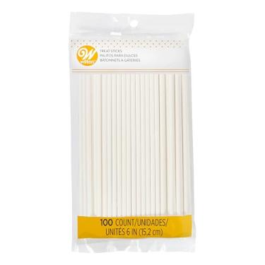 Imagem de Wilton Palitos de pirulito brancos de 15 cm, 100 unidades