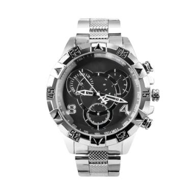 Imagem de Relógio Analógico Masculino Prata em Aco Inoxidável a Prova D'Agua Vidro em cristal Mineral não Risca Acompanha Colar e Crucifixo em Aço Inox Gravado a Laser "Oração Pai Nosso" Presente Momento Especial Homem da sua Vida