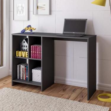 Imagem de Mesa para Notebook Com 4 Nichos Artely Matrix Cor Preto