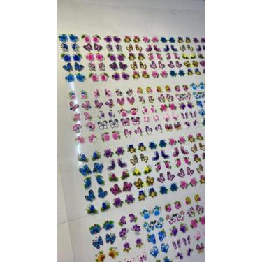 Imagem de 450 adesivos de unha 3d no cartelão pré pronto big  igual foto - Bonit