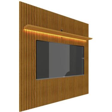 Imagem de Painel para TV 2.2 Ripado 3D com LED Requinte Naturale - Gelius Móveis