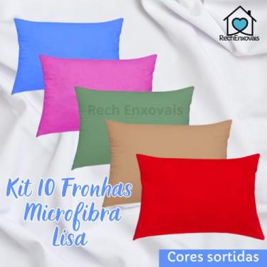 Imagem de KIT 10 Fronhas Tamanho: 50 X 70CM 180 Fios Liso 100% Poliéster/MICROFI