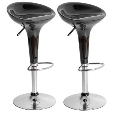 Imagem de Banquetas Para Cozinha Giratória Alta Tulipa Lotus Assento Abs Kit 02 