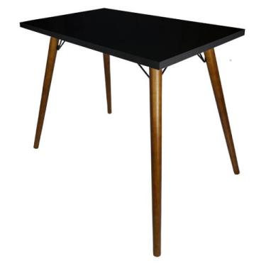 Imagem de Mesa Retangular 90x54 Preta pé palito chapa reta Mdf - JTHOME