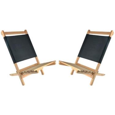 Imagem de Kit 2 Espreguiçadeira De Madeira Natural Para Piscina Jardim Varanda Á