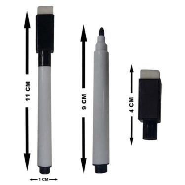Imagem de Caneta com Apagador p/ Quadro Branco e Lousa Magnética - 20un - ESCURR