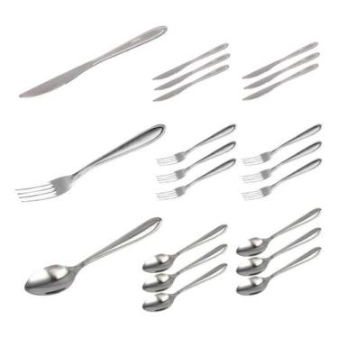 Imagem de Conjunto Talheres Inox Luxo 36Pçs Garfo Colher Faca - QUALITY HOUSE