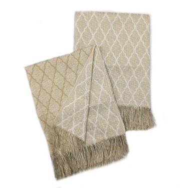 Imagem de Xale Manta para Sofá Decorativa 1,40mx2,10m Roma Bege - LOVE4HOME