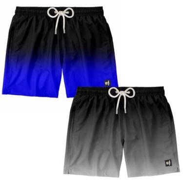 Imagem de kit 2 Bermuda Masculina Praia Estampada Musculação Surf Boardshort Ver