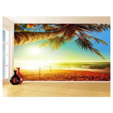 Imagem de Papel De Parede 3D Paisagem Por Do Sol Mar Praia 3,5M Pds37 - Você Dec