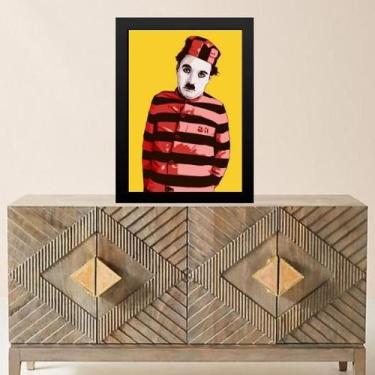 Imagem de Quadro Charlie Chaplin Presidiário 33X24Cm - Com Vidro - Quadros On-Li