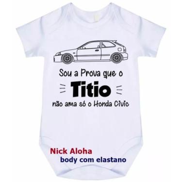 Imagem de body bebê sou a prova que o titio não cuida só do honda civic cód 9662
