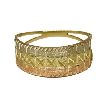 Imagem de Anel Em Ouro 18k 750 Chapa 3 Cores, 16