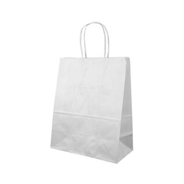 Imagem de Sacola de papel kraft branca m 17,5x8,5x21,5  c/ 10 un. - TAMAROZZI EM