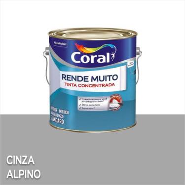 Imagem de Tinta Acrílica Coral Rende Muito Standard Fosco 3,2 Litros, Cinza Alpi