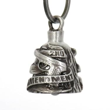 Imagem de Milwaukee Leather MLB9001 '2nd Amendment' Sino da Sorte para Motocicleta | Acessório de chaveiro para motociclistas - Tamanho único