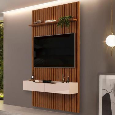 Imagem de Painel Ripado e Bancada DJ Móveis Pratic 143x212cm - DJ Moveis, Freijo