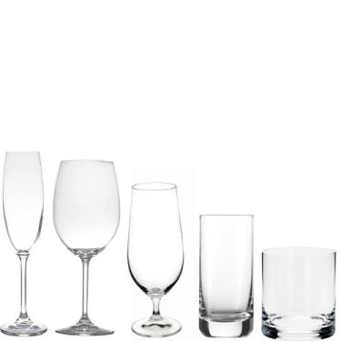 Imagem de Jogo Taças e Copos Cristal com Titânio Gastro 30un  Bohemia 