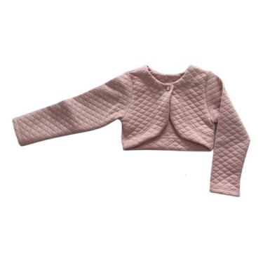 Imagem de Bolero Infantil Menina Matelassê Festa Casual Luxo Casaco - Pequenos E