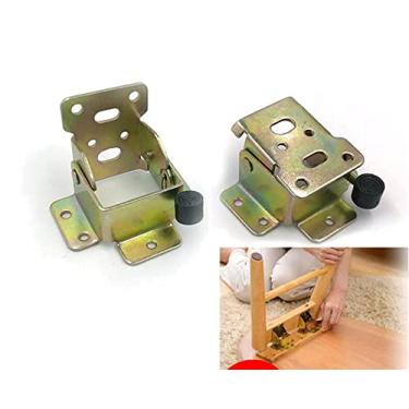 Imagem de (2 peças) Moldura dobrável, dobradiça autotravável, pernas de mesa dobráveis, bancada de trabalho dobrável, suporte de extensão de mesa dobrável para cozinha, trava de extensão dobrável de ferro (freio positivo)