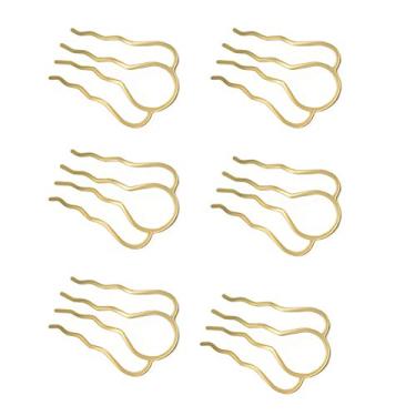 Imagem de 6 peças 4 dentes pentes de cabelo grampos de latão grampos de garfo de cabelo suporte de tampão de cabelo laterais clipe de pente de cabelo grampos de pente de cabelo acessórios de cabelo para meninas