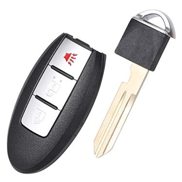 Imagem de Lâmina de substituição para chaveiro flip para Nissan Rogue Versa Pathfinder 2007 2008 2009 2010 2011 2012 2013 #CWTWB1U729 Transmissor de controle remoto de carro Conjunto de 3 botões 1