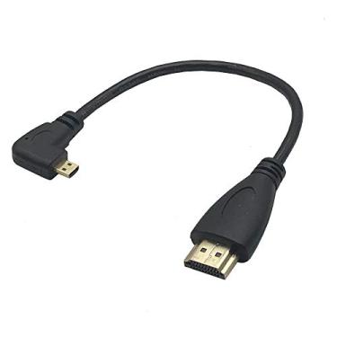 Imagem de MMNNE Conector de cabo micro HDMI macho para HDMI macho de 90 graus (preto angular esquerdo)