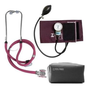 Imagem de Kit Enfermagem Com Esfigmomanometro + Estetoscópio Rappaport + Estojo 