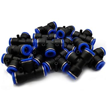 Imagem de Encaixe de pressão de 12 mm, plástico OD de 1/5.1 cm para conectar encaixe rápido em forma de T, conector pneumático de bloqueio de linha de ar (15 peças)