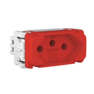 Imagem de Módulo tomada 2p+t 10a 250v vermelho compose weg