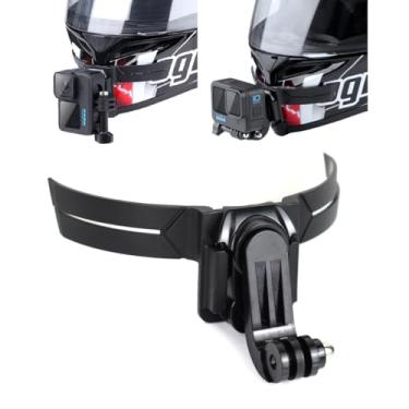 Imagem de Akeipho Suporte de queixo de capacete de motocicleta para câmeras de ação, kit adesivo de capacete para Gopro, Insta360, DJI Osmo Action, AKASO, acessórios de câmeras de ação