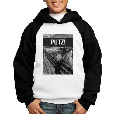 Imagem de Moletom Infantil PUTZ! - Foca na Moda, Branco, Preto, 8