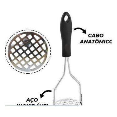 Imagem de Amassador Batatas Espremedor Manual Legumes Aço Inox - oem