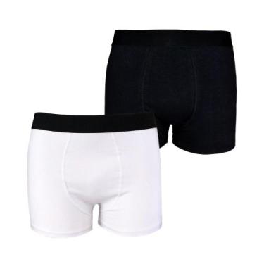 Imagem de Kit com 2 Cuecas Boxer Box Try Basics Algodão Cotton Lisa Básica Casua