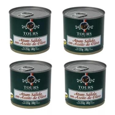 Imagem de Kit 4 Atum Sólido Em Azeite De Oliva Tours  Lata 180g