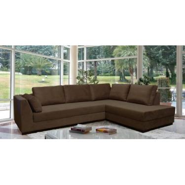 Imagem de Sofá de Canto 5 Lugares - VELUDO - SOFÁ DIRETO DA FÁBRICA, marrom