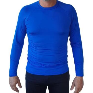 Imagem de Camisa Térmica Com Proteção UV Masculina Segunda Pele Malha Fria Manga