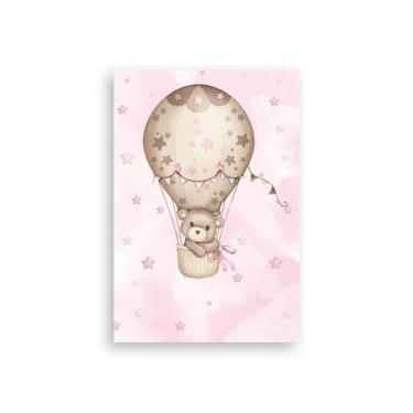 Imagem de Painel De Festa Vertical 1,50 x 2,20 - Ursinha Aviadora Rosa o Tempo V