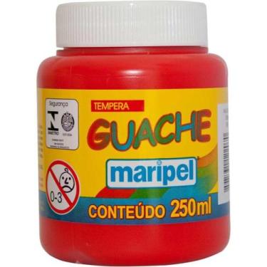 Imagem de Tinta Guache 250ml Maripel Escolar Escolha a Cor, VERMELHO