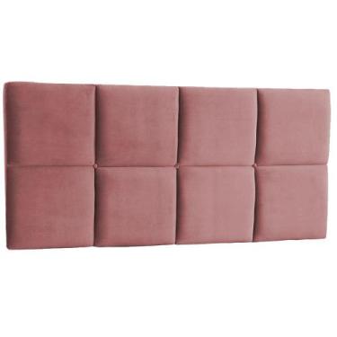 Imagem de Cabeceira Queen 160Cm para Cama Box Painel Poliana Suede veludoRose - 