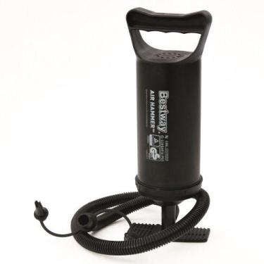 Imagem de Bomba de Ar Manual Bestway 30cm Infláveis 3 Bicos Adaptadores, Preto