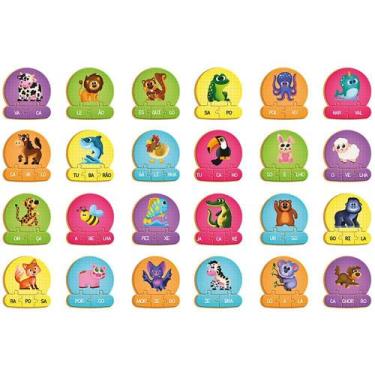 Imagem de QUEBRA-CABEÇA Madeira Sílabas dos Bichos 86 Peças - Brinc de Crianca