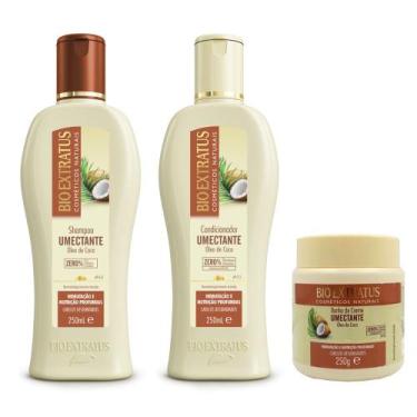 Imagem de Kit Shampoo + Condicionador + Máscara Bio Extratus Umectante 250ml