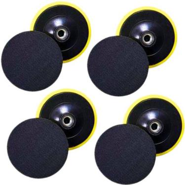 Imagem de 4 x Suporte Prato Disco 4 Polegadas 100mm Politriz Esmerilhadeira Lixa